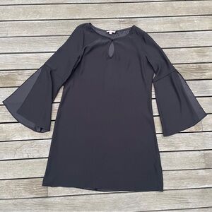 Calypso silk Black Bell Sleeve Dress